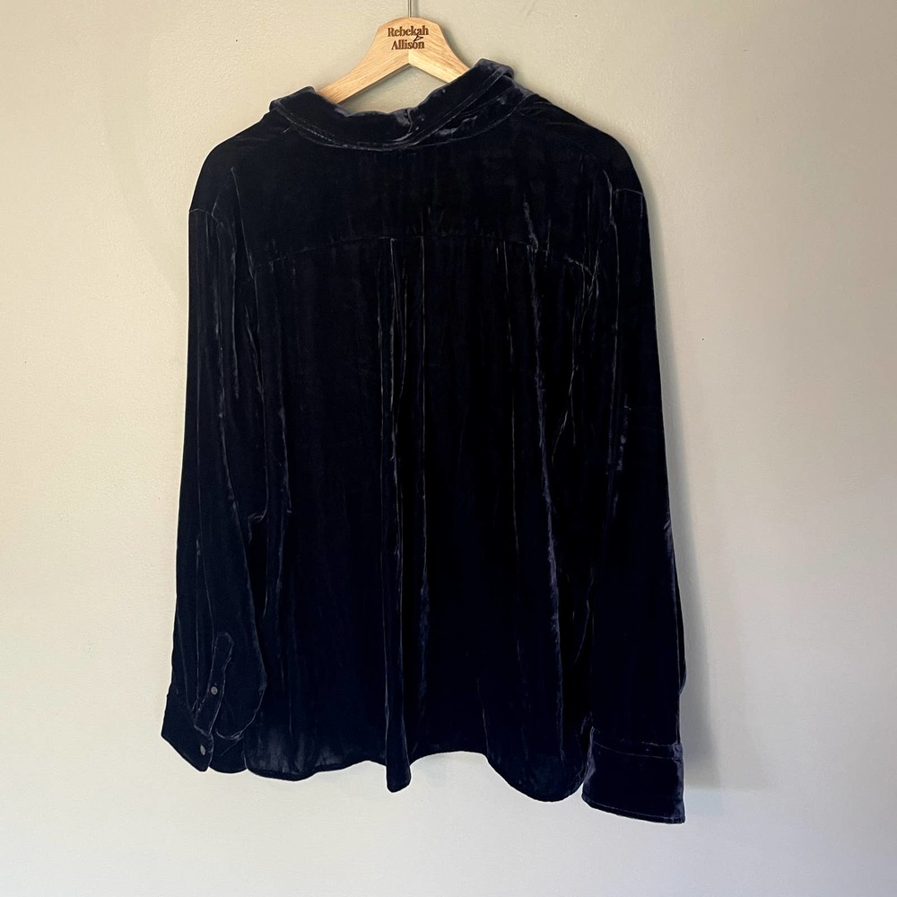 J.Crew Classic-fit Velvet Button-Down Shirt in Blue/Purple SZ 2X - Picture 8 of 12